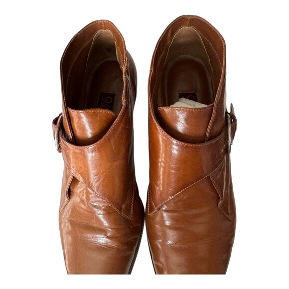 Vintage 9 West Mercedes brown boots with side buckle strap closing size 7.5 - Picture 15 of 16
